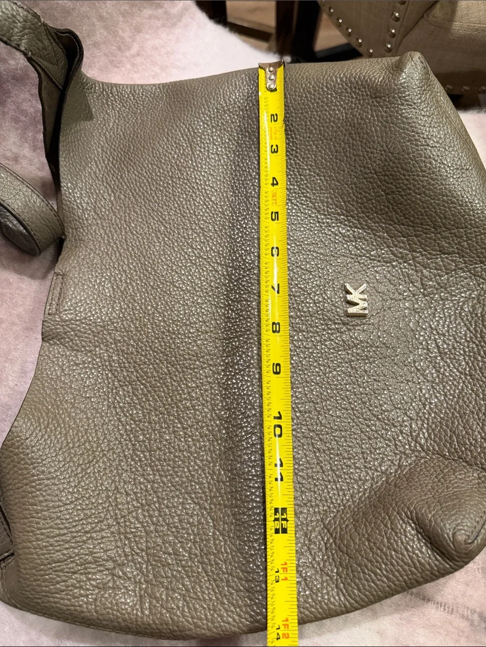 Michael Kors Pebbled Olive Shoulder Hobo Bag